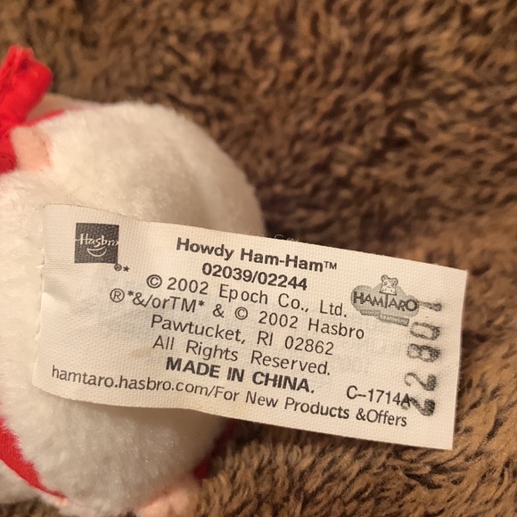 Howdy Ham-Ham Hamtaro Hamster plush stuffed 2002 Ham Ham rare HamHam 22801 epoch - Picture 6 of 7